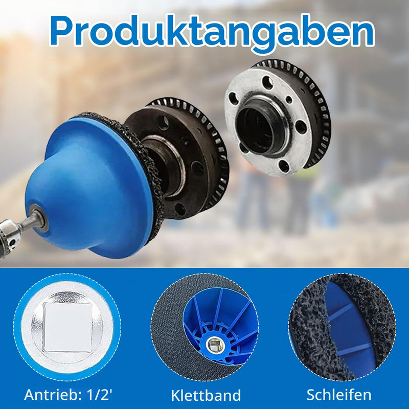 Wheel Hub Grinder Car with 1/2 Inch Impact Wrench, 2 Sanding Discs | 90-150 mm car wheel hub brush set wheel hub cleaner for car workshops and DIY 1/2 inch square drive