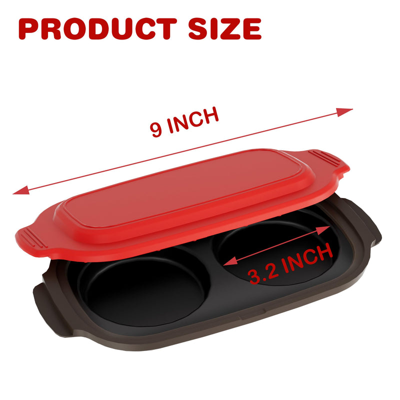Microwave Egg Cooker, Microwave Egg Poacher | Cooker & Fryer for Breakfast Sandwiches | Maker for 2 Eggs | Dishwasher-Safe & BPA-free, Save Time,Portable for Home,Travel,Gifts Red