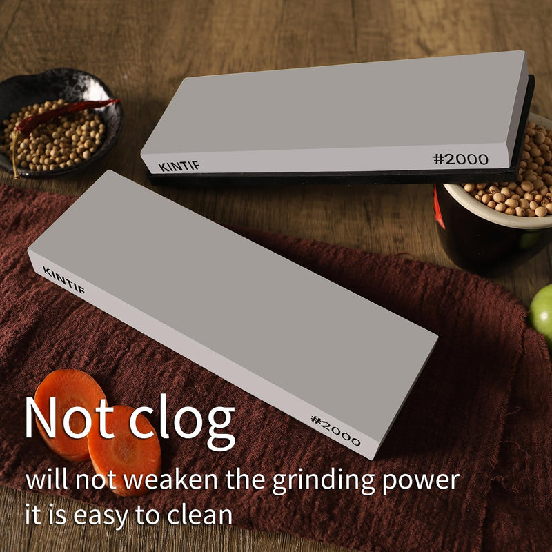 Whetstone Knife Sharpening Stone Medium Grit #2000, Strong grinding power, Splash and go, Cuts fast, Not clog, Whetstone knife sharpener, Sharpening Stones for Knives #2000 Grit