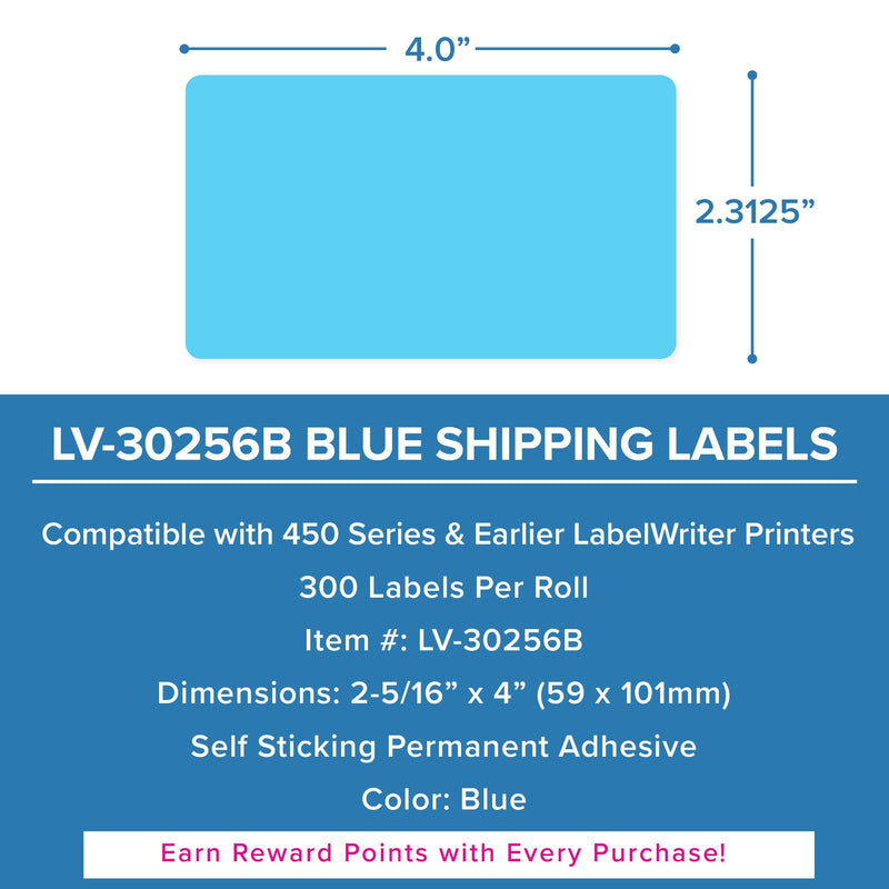 Dymo LV-30256 Blue Compatible Shipping Labels