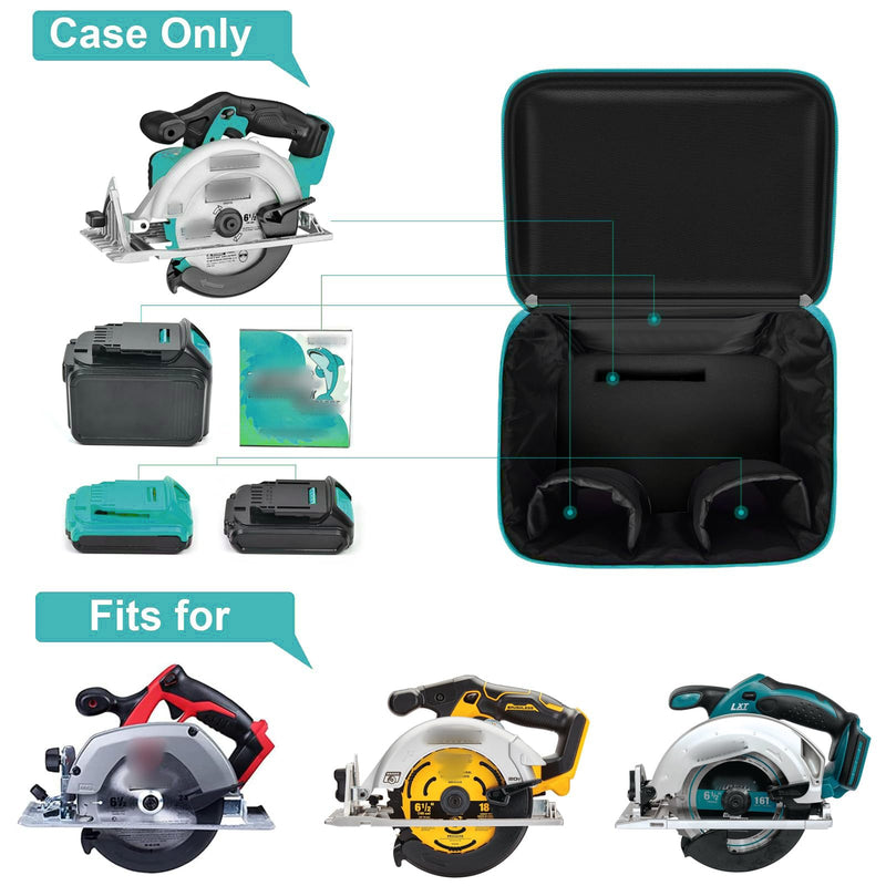 Universal Tool Bag for DEWALT 20V MAX Circular Saw 6.5Inch DCS391B/DCS565B, for Makita XSS02Z 18V Sierra Circular- Case Only (Blue) Blue
