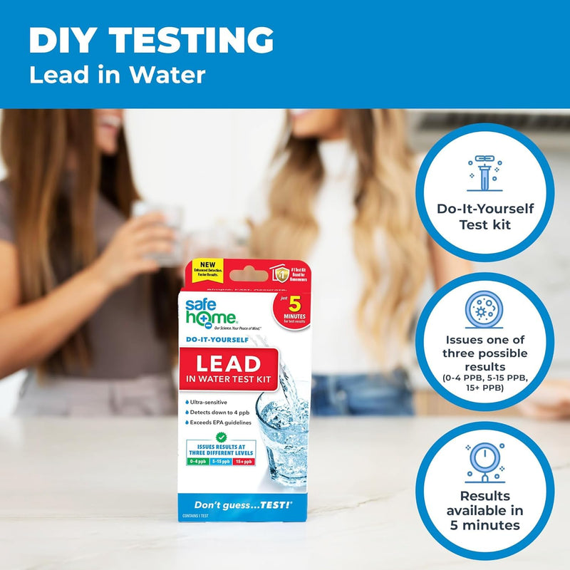 Safe Home® Complete Drinking Water Test Kit – DIY Screening for 14 Parameters + Optional Testing at Our EPA-Certified Lab for up to 48 Parameters – Made in the USA