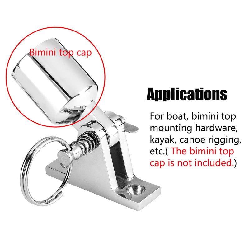 Bimini Top Deck Hinge with Quick Release pin, Bimini Top Fitting Hardware 90° Deck Hinge, 316 Stainless Steel, Installation Screws(4 Packs)