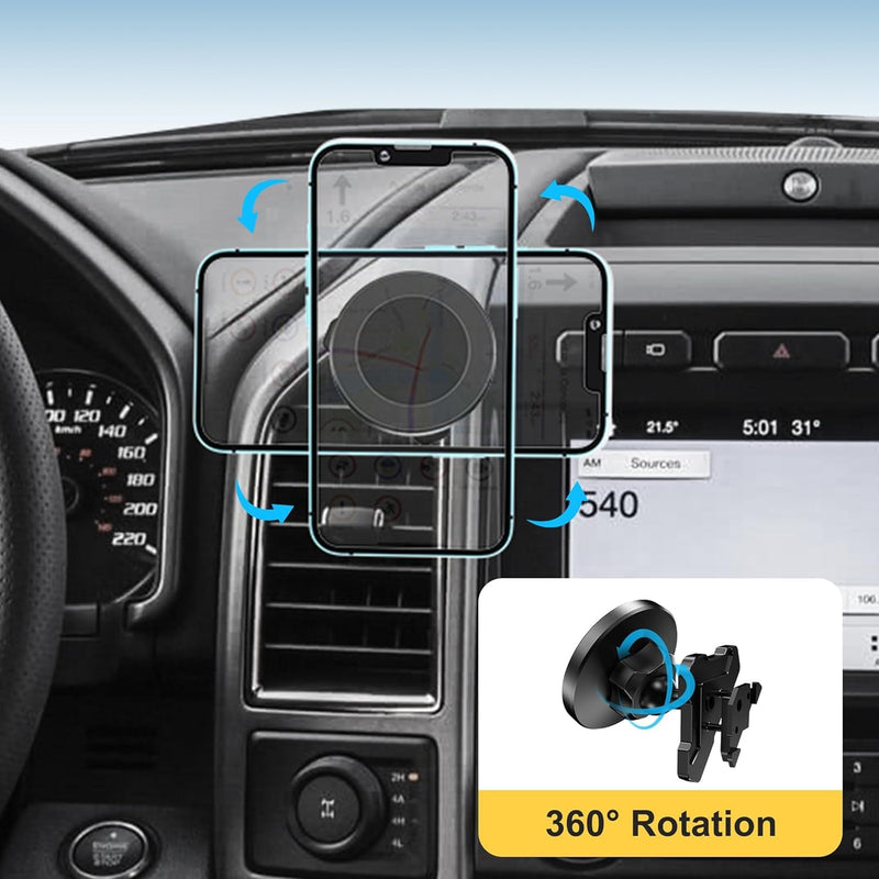 Car Phone Holder Mount, Magnetic Car Air Vent Cell Phone Mount，Adjustable Holder Compatible with F150 2015-2020 & Super Duty F250 F350 F450 2017-2021 Universal Bracket Stand for iPhone & Android