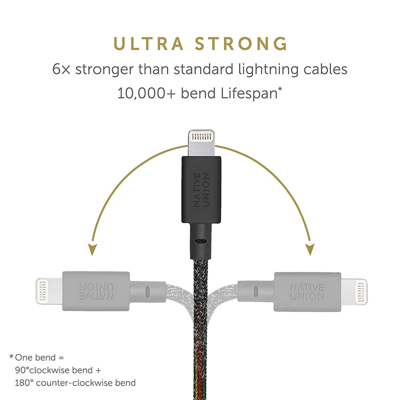 Native Union Belt Cable USB-C to Lightning - 10ft Ultra-Strong Reinforced Cable [MFi Certified] for iPhone 14, Phone 14 Plus, iPhone 14 Pro, iPhone 14 Pro Max, iPhone 13 and Earlier (Cosmos) Cosmos