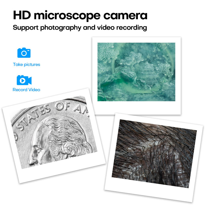 4K WiFi Digital Microscope Camera for iPhone Android Phone and Windows Mac PC, 3840x2160P Wireless Handheld Microscope, Portable Microscope for Adults and Children WiFi Microscope
