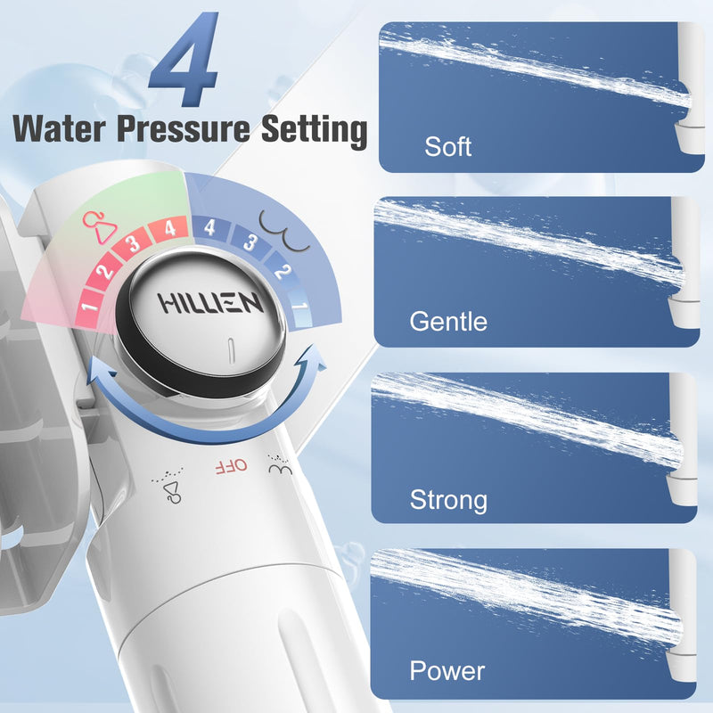 Ultra-Slim Bidet Attachment for Toilet with Filter, Chlorine-Free Fresh Water, pH balance, Non-Electric Bidet Toilet Seat Attachment with Pressure Controls, Dual Nozzles(Frontal/Rear),No Gaps No Leaks White