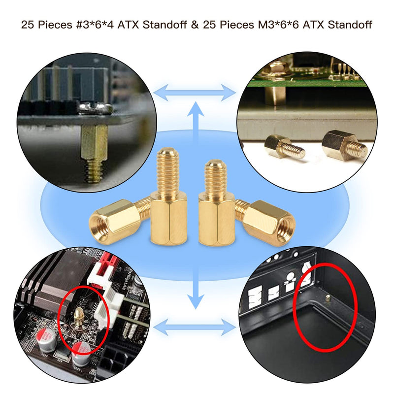 502PC Computer Motherboard Screws Kit, Motherboard Standoffs Screws for Universal HDD Hard Drive, SSD, PC Case, PC Fan, Power Supply, Graphics, CD-ROM, ATX Case, for DIY PC Installation & Repair 502PCS