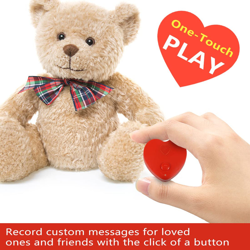 5min Voice Recorder for Stuffed Animal,Personal Voice Message Recordable Sound Recorder Chips Module for Christmas Plush Toy and Manual DIY Creative Sound Presents for Boyfriend(Red)