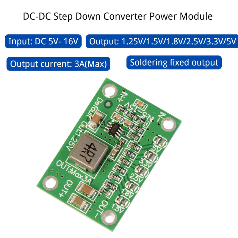 LAOMAO DC-DC Step Down Converter DC 5V-16V to 1.25V/1.5V/1.8V/2.5V/3.3V/5V 3A Adjustable Buck Voltage Converter Power Supply Adapter DC DC Converter Power Supply Module Power Supply Adapter (5 Pack)