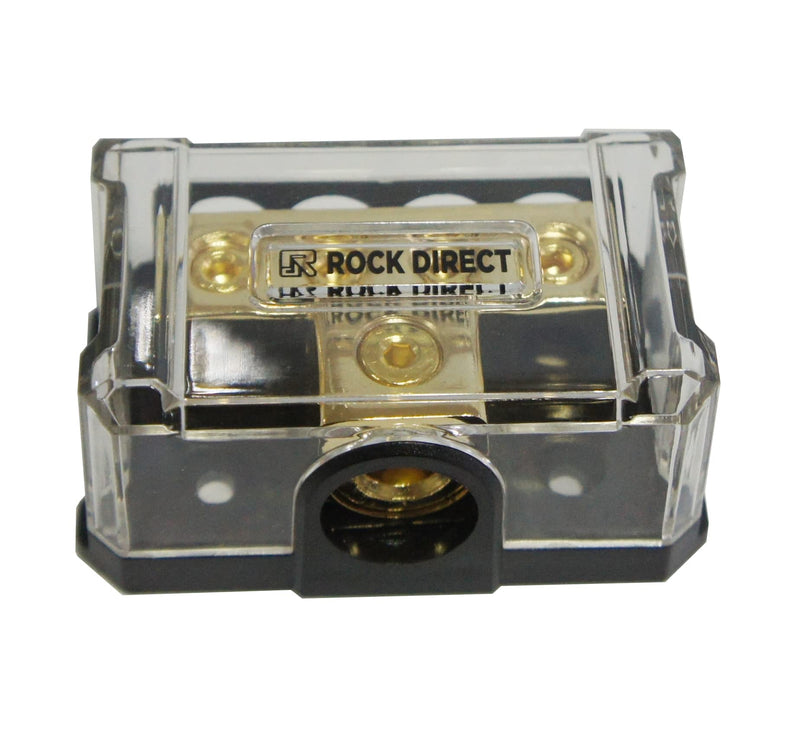 DB 4 Way Power Distribution Block, 0/2/4 AWG Gauge in, 4/8/10 Gauge Out, Car Audio Stereo Amp Distribution Connecting Block Ground Distributor Block for Car Audio Splitter （4 Way Out）