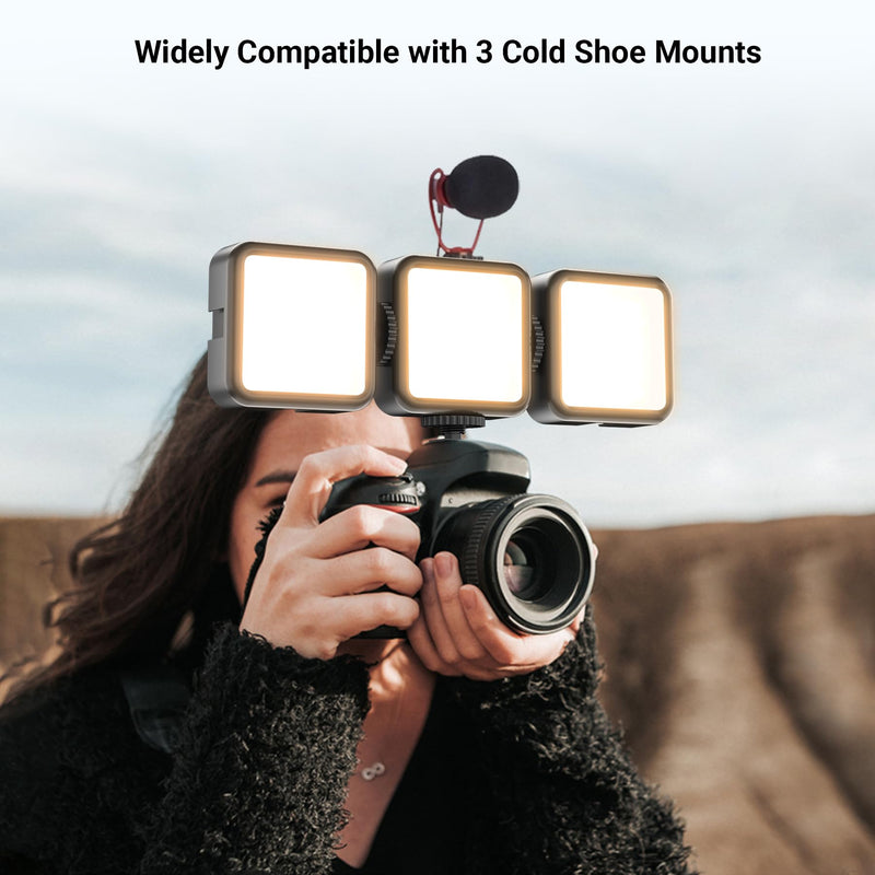 On-Camera Video Light, Rechargeable LED Mini Bright Light for Photography, Portable Camera Lighting for DSLR Camera, GoPro, Phone, Compatible with Sony Nikon Canon Panasonic