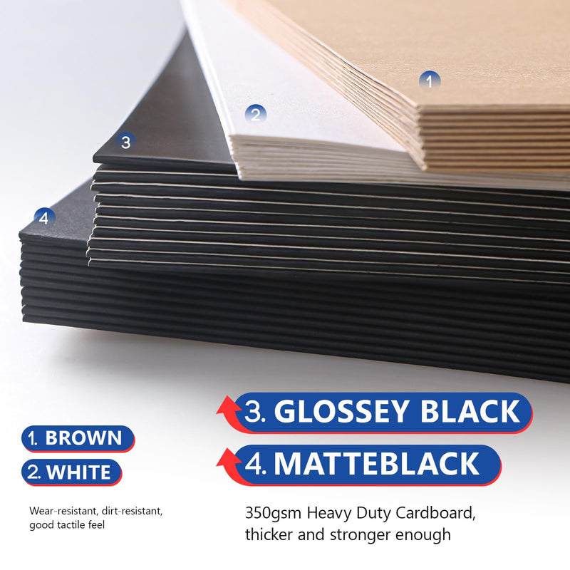 10PCS Vinyl Record Paper Sleeves Kraft Paper Covers Record LP Jackets Cardboard with Center Hole Dust Sleeves for Vinyl Recodes (12 INCH, Glossey Black) 12 INCH Black&white