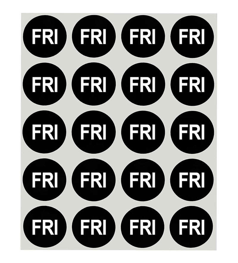 ChromaLabel 1 Inch Round Label Removable Day Labels, 420 Stickers per Pack, Week Kit