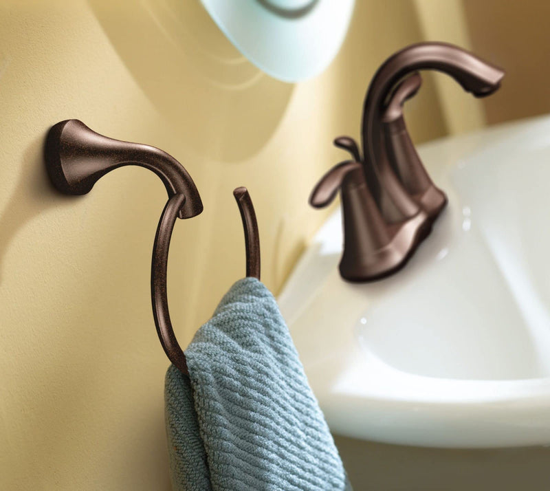 Moen YB2886ORB Eva Bathroom Towel Ring, Oil-Rubbed Bronze 8 inches x 6 inches x 2.25 inches