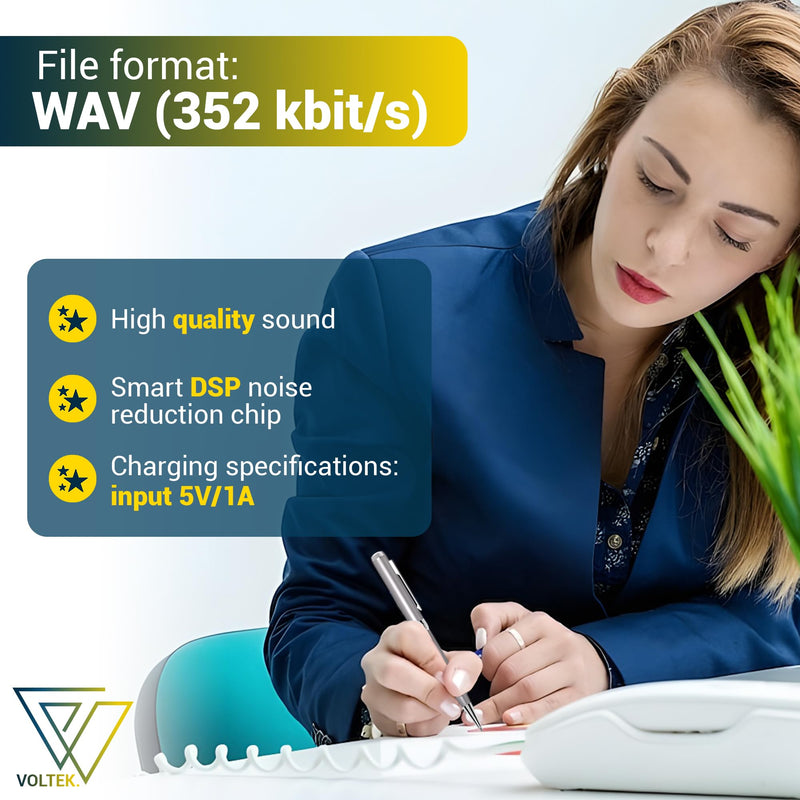Digital Voice Recorder Pen - 64GB - Mini Audio Recording Device for Meetings - Portable Dictaphone Microphone Sound - Compact Digital Recorder with Free E-Book Included GREY