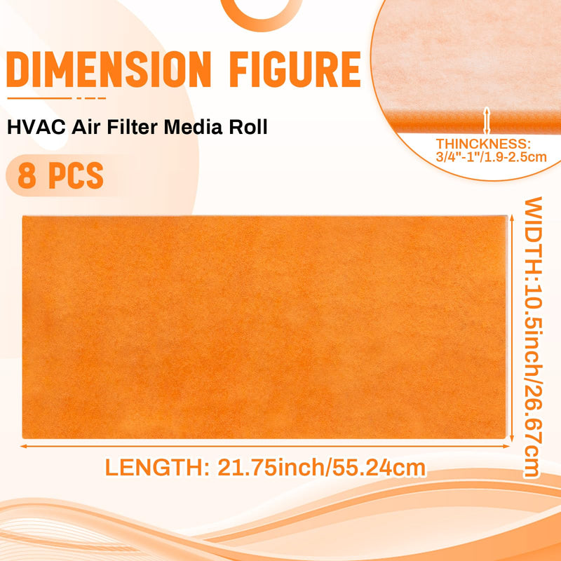 Hahafelt 4 Pcs 10.5 x 21.75 Inches Replacement Filter Pads Compatible with Renewaire ERV EV90P/EV200/EV240/EV300 (Orange White) Orange White