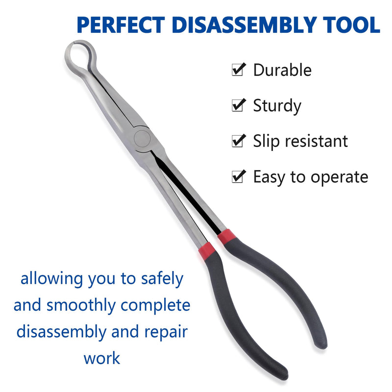 Spark Plug Removal Tool - Professional O Ring Nose Spark Plug Pliers with 11" Extended Design & Anti Slip Handle - Your Car Essentials Spark Plug Boot Removal Tool