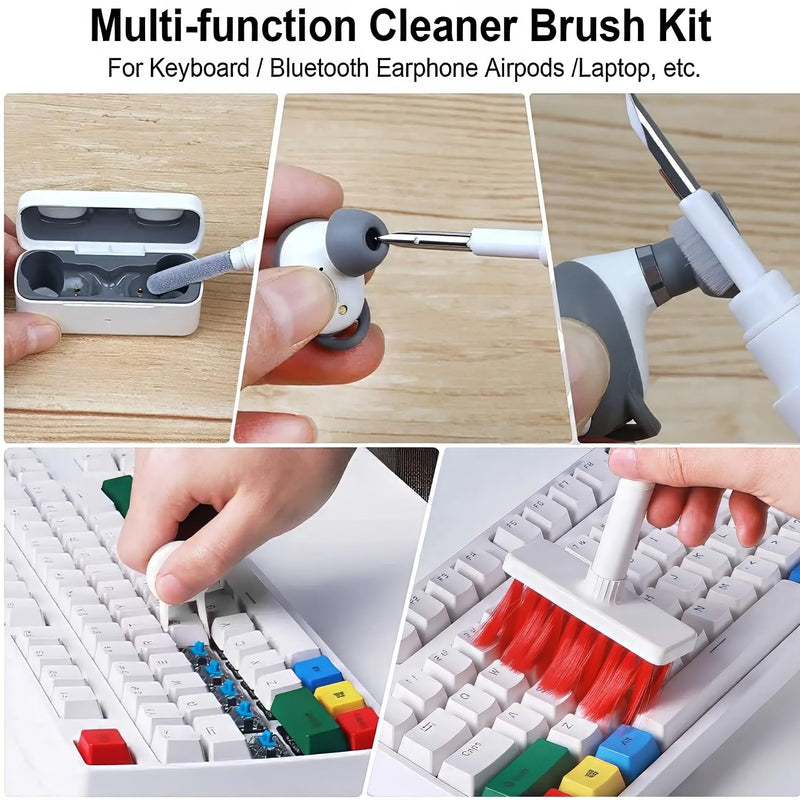Keyboard Computer Cleaning Kit Brush with Keycaps for Keyboard Cleaner Laptop PC, 5 in 1 Cleaners Multi-Function Electronics Clean Tool Multibrush Techbrush Soft Brush for Apple Airpod AirPods Earbud