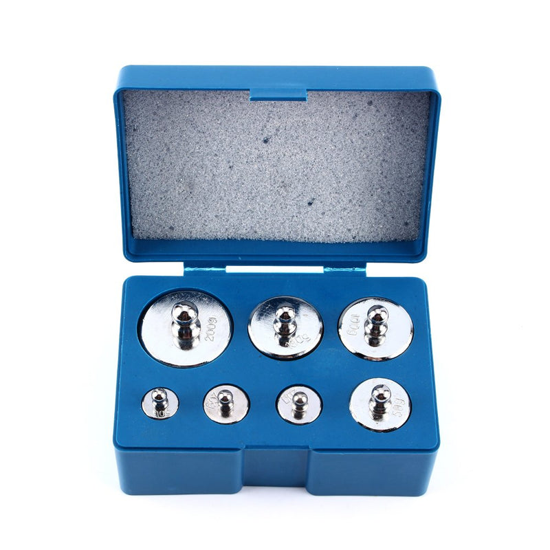Calibration weights, calibration weights calibration weight kit jewelry 1 x 200g, 2 x 100g, 1 x 50g, 2 x 20g, 1 x 10g weight set, weighing pan calibration weight set