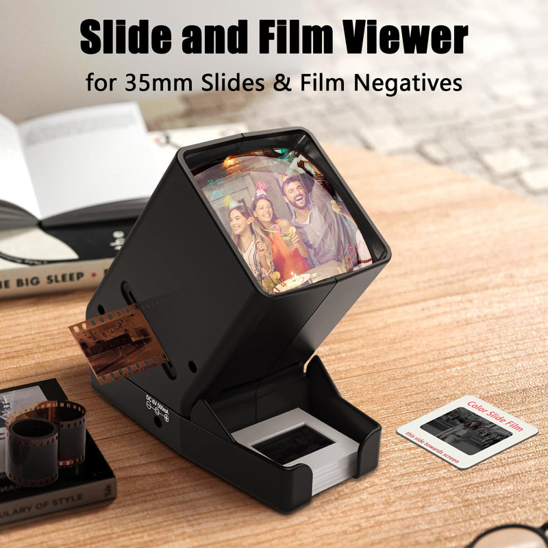 SV-3 35mm Slide & Film Viewer-Slide Viewer with 3X Magnification and LED-Lighted Viewing for 35mm Slides and Film Negatives,USB or Battery Powered.(Include USB Cable)