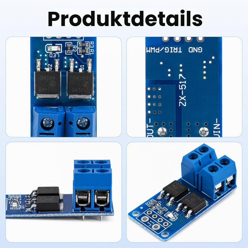 Mosfet Module DC 5V-36V 400W 15A (max. 30A), IRLZ44N MOSFET Dual Driver PWM 0-20KHz, Mosfet Set Transistor Switch for Ar-duino and Microcontroller DIY Electronics Projects Pack of 10