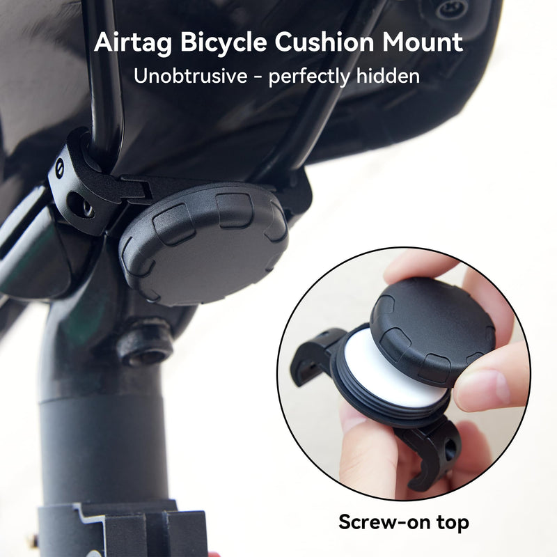 DLENP AirTag Bike Mount, Bike Hidden Mount for Airtag Under The Seat, Bicycle GPS Tracker Holder, Anti-Theft AirTag Case, Waterproof Bicycle Saddle Holder for Most Bikes with Seat Rails