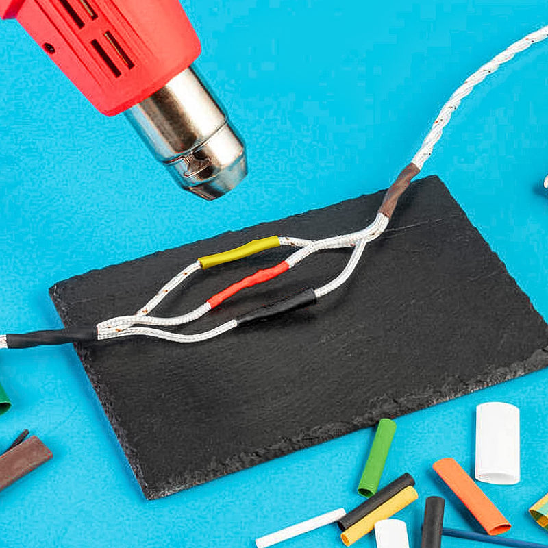 woshilaoDS 140 piece heat shrink tube set, shrink ratio 2:1 cable shrink tube set, waterproof shrink connector, heat shrink tube tubing kit, 7 sizes, 5 colors