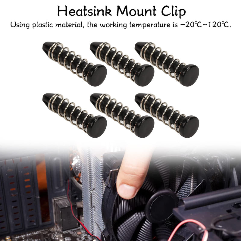 Heatsink Mounting Pin Kit Easy Installation Strong Durable Fasteners Mounting Clip Set for Heat Dissipation