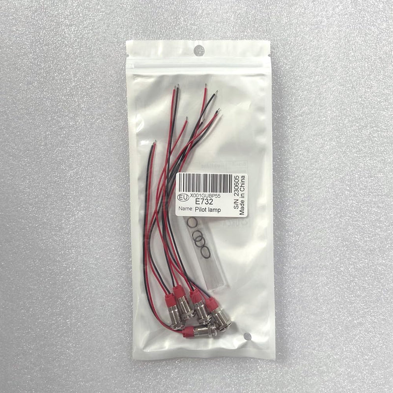 Gebildet Pack of 5 8mm 3V-4.5V-5V-6V-7.5V-9V LED Metal Indicator Light Waterproof Signal Lamp Pilot Dash with Wire (Red/Orange/Blue/Green/White) Red/Orange/Blue/Green/White (8mm)