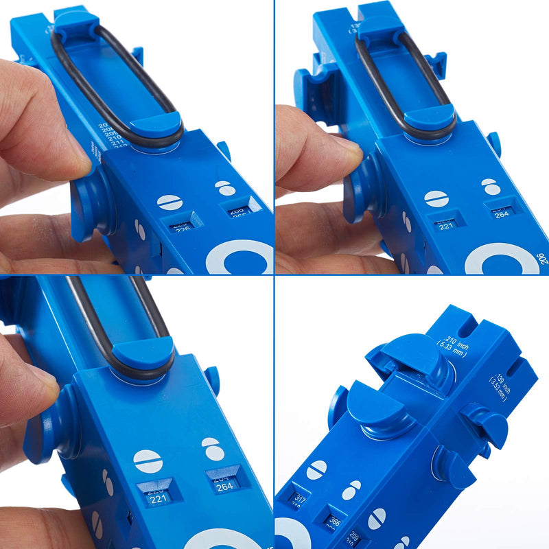 O-Ring Gauge Make Work Smart, Telescoping O Ring Sizing Plastic Gauge, Slide Style National Type, for Measuring O Rings Inner Diameter, OD, Thickness Gauge Blue