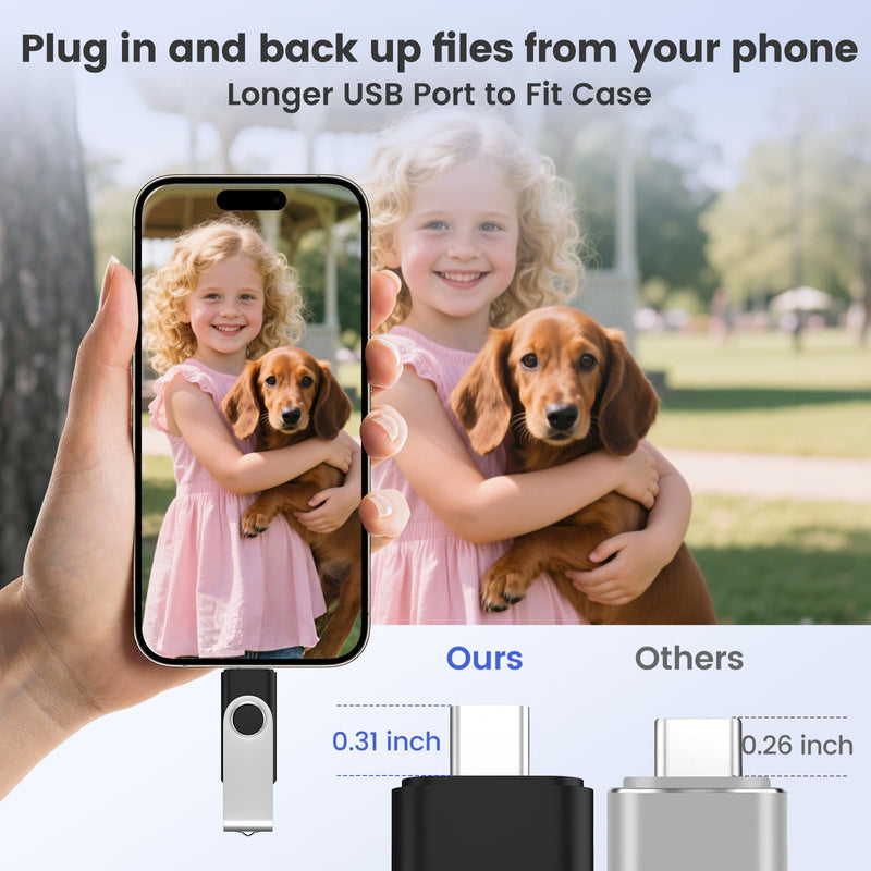 ABLAZE 8GB USB C Flash Drive 10 Pack, OTG USB 2.0 + Type C Memory Stick Dual Type C Thumb Drive Compatible with iPhone 16/15, Android Smartphone, Computers, Tablets, Mac,iPad,PC 10 Pack-USB 2.0