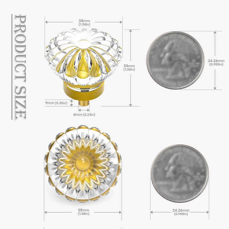 Antique Brass Crystal Cabinet Knobs Cabinets Knob, 8 Pack Flower Vintage Glass Clear Crystal Small Pull for Closet Dresser Drawers Cupboard Wardrobe, Retro Pulls Old Fashioned Drawer Gorgeous Handle 8pack Antique Brass