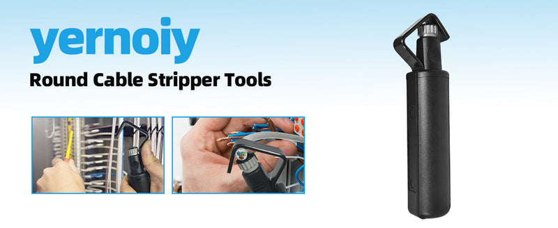Round Cable Stripper Tool【3/16"–1 1/8" Dia, Adjustable Depth】2 Pcs 2