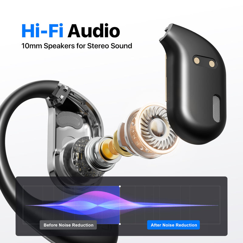 Ai Language Translation Earbuds, OWS 3-in-1 Translator Earbuds, 144-language Real-time Two-Way Earbuds, HD Sound, Long Battery Life, Ideal for Travel and Business, with ONE Year Subscription, Black