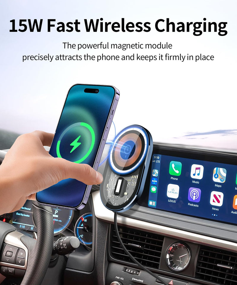 Wireless Charging car Phone Holder for Lexus RX/RX Hybrid 2020-2022 Accessories 12.3 inch Screen Fixed Clip,360° Rotation car Phone Mount Compatible with MagSafe 12.3-inch for 2020-2022 RX/RX Hybrid
