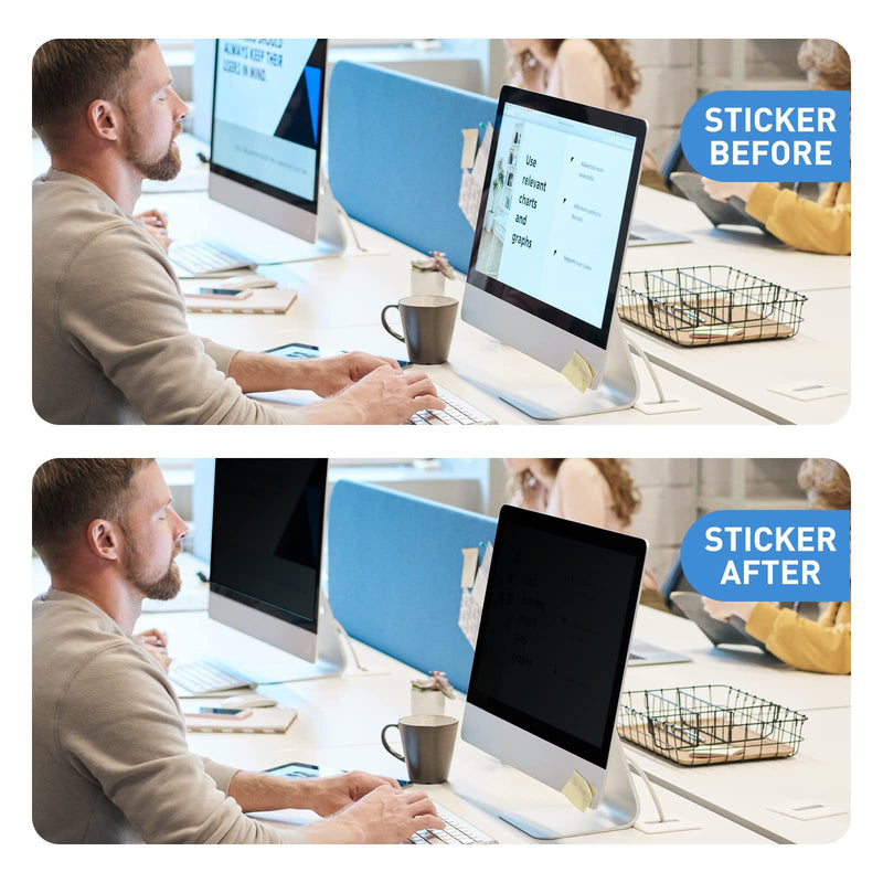 24 Inch Computer Privacy Screen Filter for Desktop Widescreen Monitor 16:9 Aspect Ratio - Anti-Glare - Blocks 96% UV - Anti-Scratch (2 Pack) 24.0 Widescreen (16:9) Black