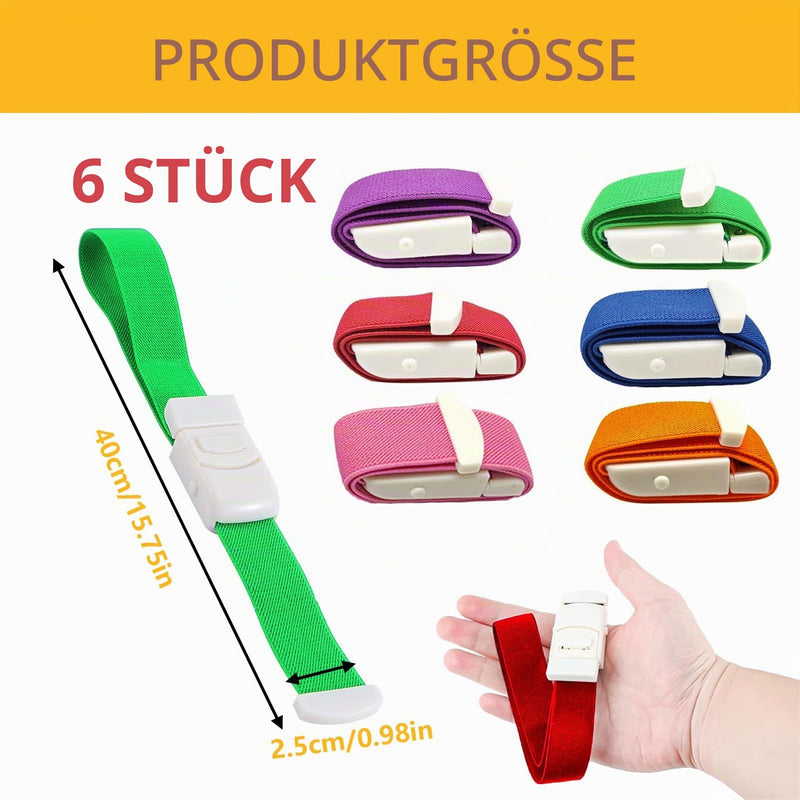 6 Pieces Storage Hose, Vein Congestion, Highly Flexible Tourniquets - Professional Storage Hose, Blood Removal with Buckle, Ideal for Camping, Hiking, Medical Emergencies, First Aid, Nurse (6 Colours)