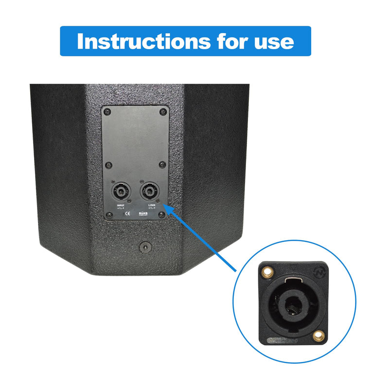 speakon Connector,Speaker Jack Twist Lock 4 Pole Square (Rectangle),Compatible with Speakon NL4MP, NL4MPR, NL4FC, NL4FX, NLT4X, NL4 (8 Packs Black)