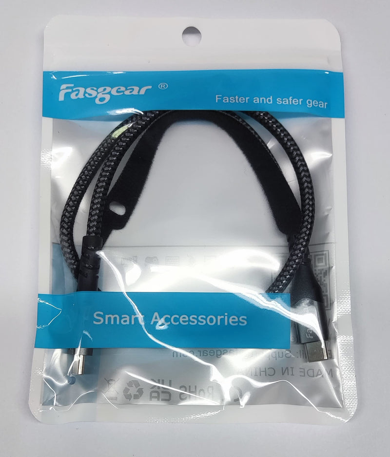 Fasgear USB C to USB C Cable 1.6ft, Type C USB 3.1 Gen 2 10Gbps 4K@60Hz Output 5A 100W Fast Charge Power Delivery (PD),for PD Docking Station,T5 LaCie SSD,Hard Drives,MacBook Pro,iPad Pro 2018,Black Black