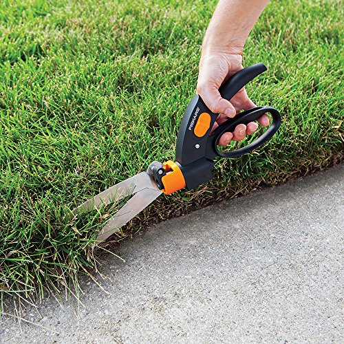 Fiskars ShearEase Grass Shears - 5'' 360-Degree Swivel Blade - Garden Shears and Grass Cutter - Black & Ergo Gardening Hand Trowel - Ergonomic Handle Design with Hang Hole