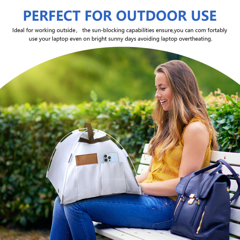 Universal Laptop Sun Shade and Privacy Foldable Shield Working Outdoor Travel Sun Shield for 13-16 inch MacBook Air Pro Dell Asus PC,(Have patents),Grey