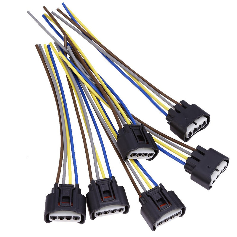 90980-11885 Ignition Coil Connector Plug Harness Replacement for Toyota Lexus 4-Way Female (Pack of 6)