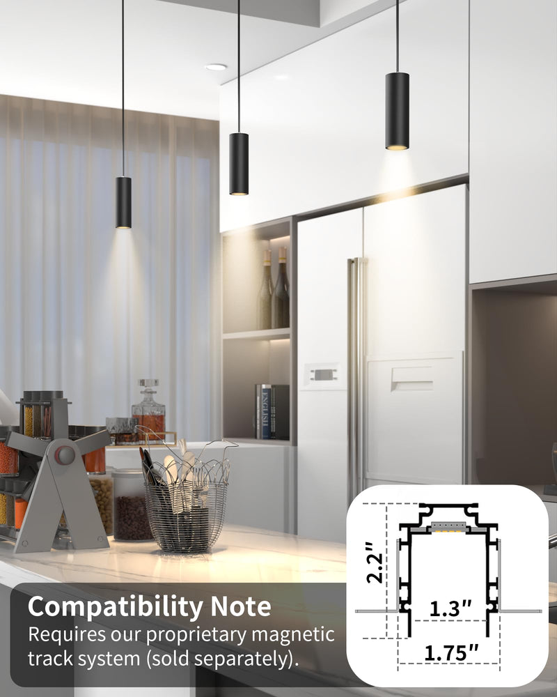 LED Spotlight Pendant Downlight Lamp Head, 24V Magnetic Track Lighting Pendans Light, 7W LED Lamp,Smart Control via App, Remote & Voice, Dimmable & CCT 2700K-6000K, Beam Angle 24°