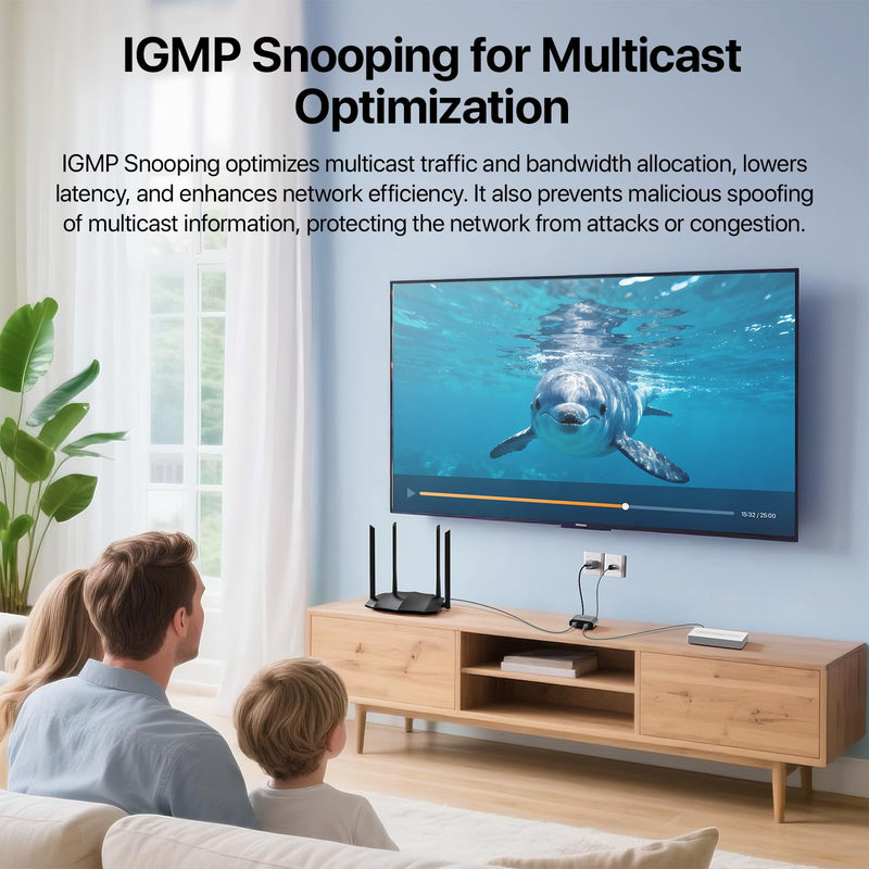 Tenda SG103M Gigabit Ethernet Splitter 1 to 2 - Network Splitter with USB Power Cable, RJ45 Internet Adapter 1000Mbps High Speed for Cat 5/5e/6/7/8 Cable