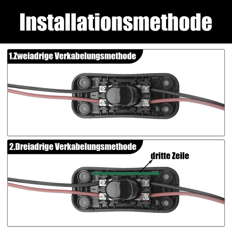 Powice Intermediate Switch, Cord Switch, 230 V, Cable Switch, Suitable for 2 and 3-Core Power Cords and Small Appliances or Lights Toggle Switch, Black 1 pc.