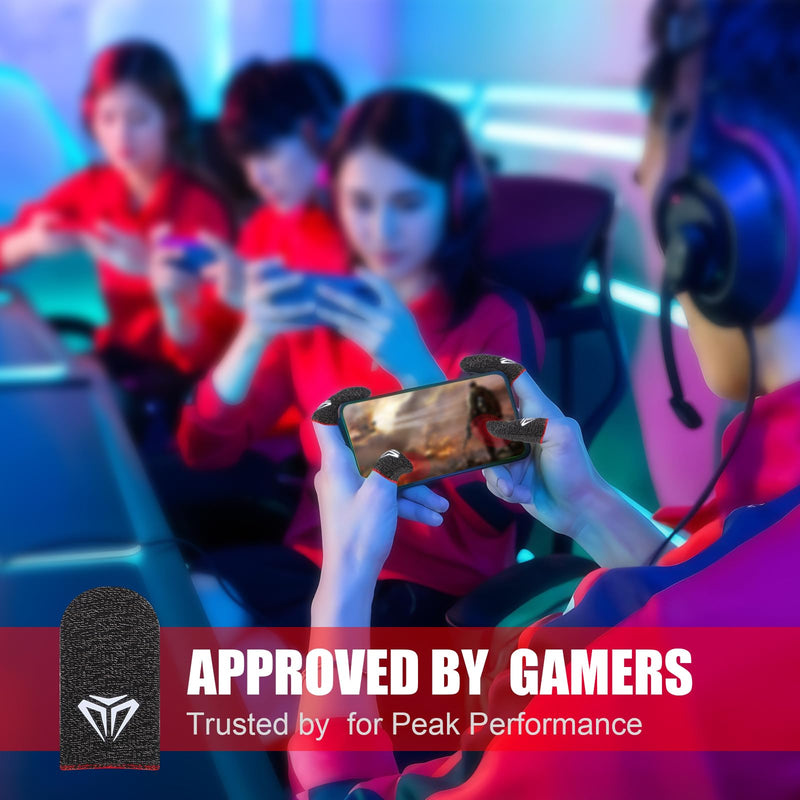 6 Packs Mobile Gaming Finger Sleeve Silver Fiber Anti Sweat Thumb Sleeve Thin Breathable Smooth Game Controller Finger Cover Phone Touchscreen Finger Protectors Accessories for Gamer