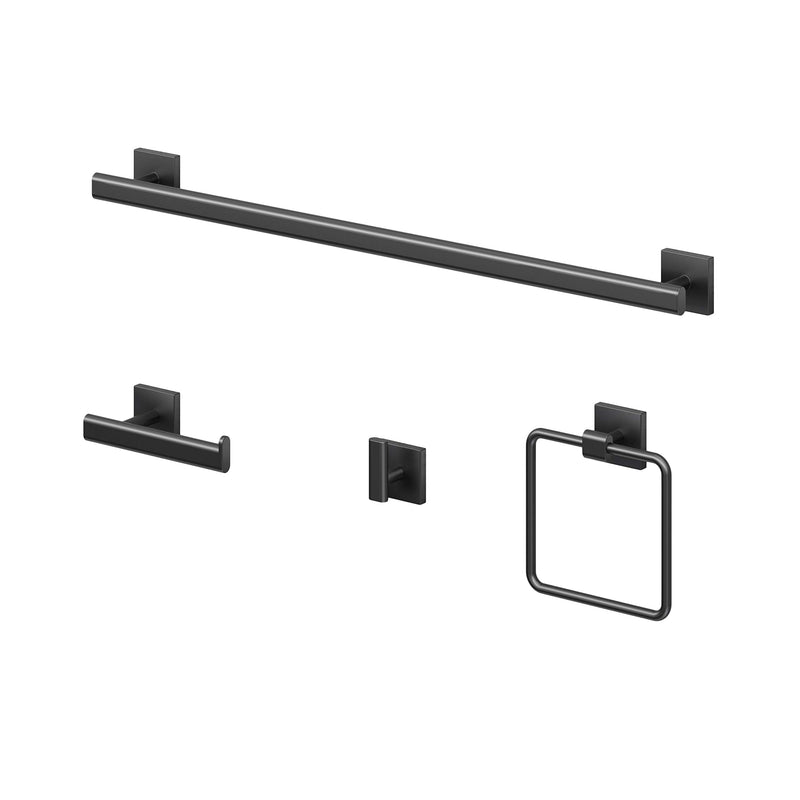 Gatco 4053MX Elevate Bathroom Single Post Euro Style Toilet Paper Holder, Matte Black