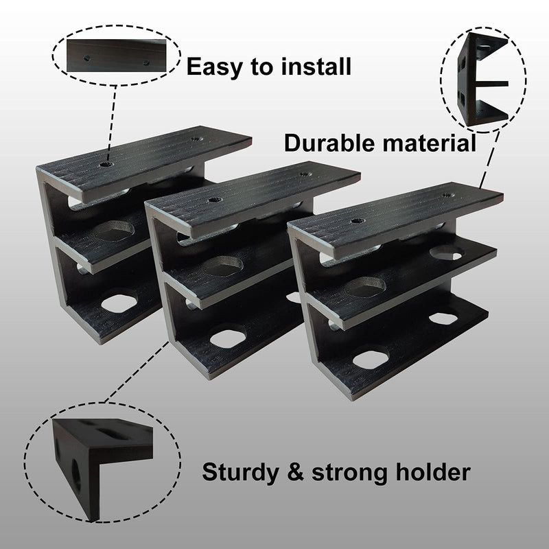 PIAOLGYI Under Desk Double Decker Laptop Holder Mount with Screw, Under Desk Laptop Mount Bracket, Add On Under Table Keyboard Storage (3 Pcs)
