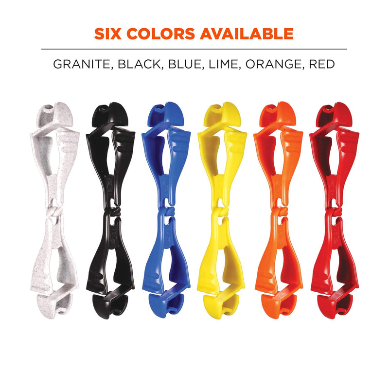 Ergodyne Squids 3400 Glove Clip Holder with Dual Clips, 6-Pack, Red